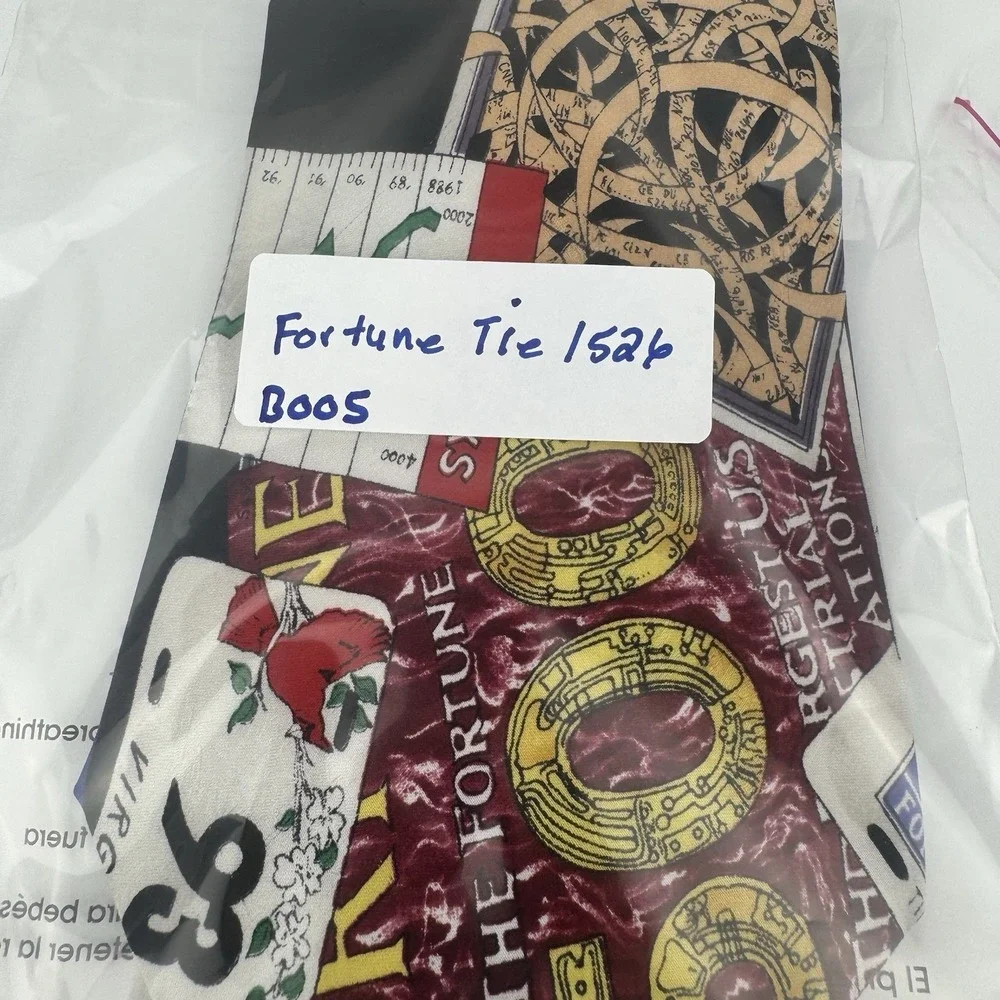 VTG Nicole Miller Fortune 500 Silk Tie Texas Poker Wall Street Casino